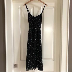 Rebecca Taylor floral pattern black camisole dress